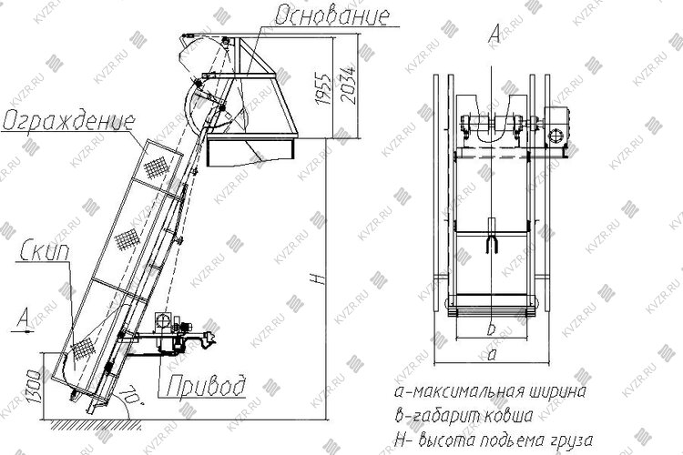 Чертеж транспортера СКИП-1600